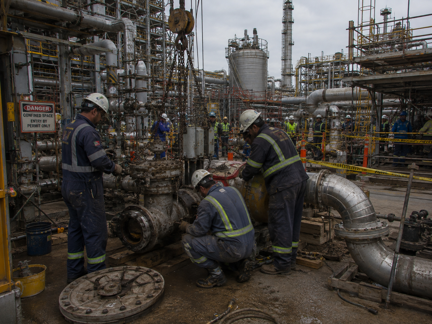 Energy and industrial facility construction at an active process plant
